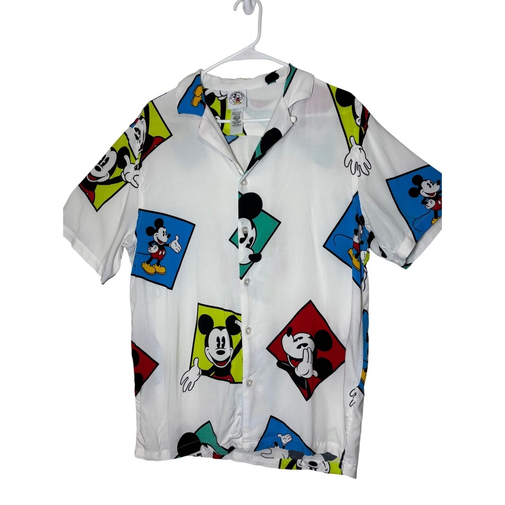 Mickey & Co Disney Mickey Mouse All Over Print Button Down Shirt Mens Size Large